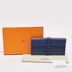 Hermès Bleu Agate Swift Leather Elan Jige 29 Clutch
