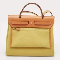 Hermès Ginger/Naturel Toile and Vache Hunter Herbag Zip 31 Bag