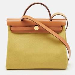 Hermès Ginger/Naturel Toile and Vache Hunter Herbag Zip 31 Bag