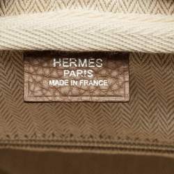 Pre Owned Hermès Etoupe Taurillon Clemence Leather Victoria II Fourre Tout 35 Bag