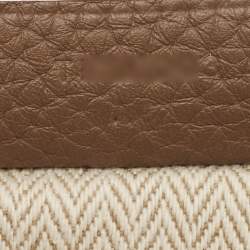 Pre Owned Hermès Etoupe Taurillon Clemence Leather Victoria II Fourre Tout 35 Bag