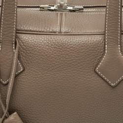 Pre Owned Hermès Etoupe Taurillon Clemence Leather Victoria II Fourre Tout 35 Bag