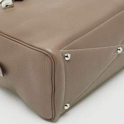 Pre Owned Hermès Etoupe Taurillon Clemence Leather Victoria II Fourre Tout 35 Bag