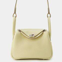 Hermes Jaune Milton Taurillon Clemence Leather Lindy Mini Bag