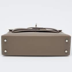 Hermès Etoupe Epsom Leather Palladium Finish Mini Kelly II Sellier 20 Bag