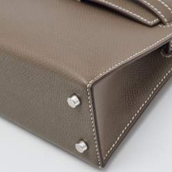 Hermès Etoupe Epsom Leather Palladium Finish Mini Kelly II Sellier 20 Bag