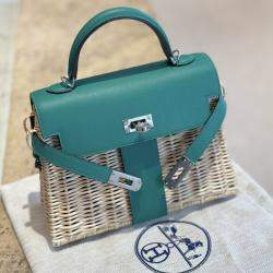 Hermes Verona Green Swift Leather Mini Kelly Picnic Bag