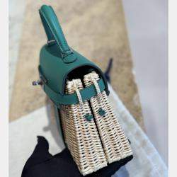 Hermes Verona Green Swift Leather Mini Kelly Picnic Bag