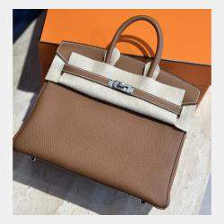 Hermes Gold Togo Leather Palladium Finish Birkin 25 Bag