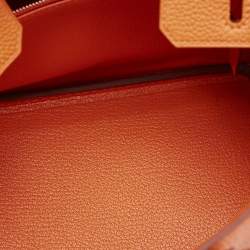 Hermes Orange Togo Leather Palladium Finish Birkin 25 Bag