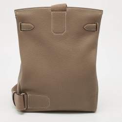 Hermès Etoupe Togo Leather Palladium Finish Hac A Dos GM Backpack