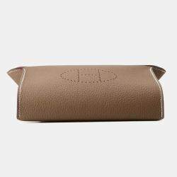 Pre Owned Hermes Etoupe Togo Leather Videpoches Shoulder Bag