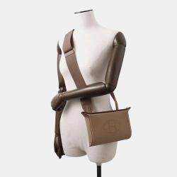Pre Owned Hermes Etoupe Togo Leather Videpoches Shoulder Bag