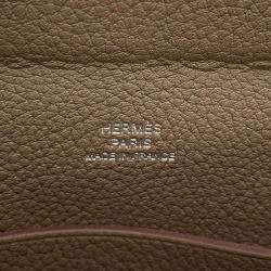 Pre Owned Hermes Etoupe Togo Leather Videpoches Shoulder Bag
