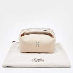 Hermes Beige Canvas Small Bride-a-Brac Case Pouch