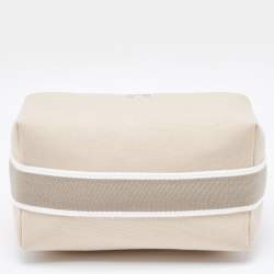Hermes Beige Canvas Small Bride-a-Brac Case Pouch