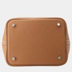 Hermes Gold Taurillon Clemence Picotin Lock 22 Handbag