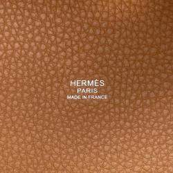 Hermes Gold Taurillon Clemence Picotin Lock 22 Handbag