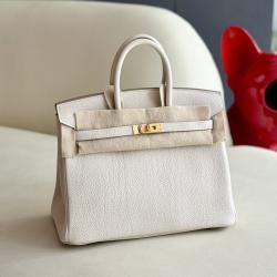 Hermes Milkshake White Togo Leather Birkin 25 Bag