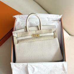 Hermes Milkshake White Togo Leather Birkin 25 Bag