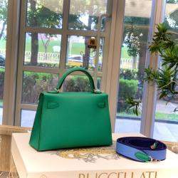 Hermes Green Epsom Leather Mini Kelly Crossbody Bag