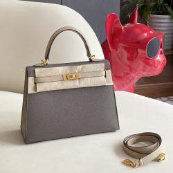 Hermes Bicolour Epsom Leather Kelly 25  Top Handle Bag