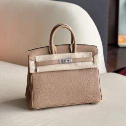Hermes Chai Togo Leather Birkin 25 Handbag