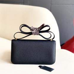 Hermes Black Leather Epsom Constance Elan Shoulder Bag