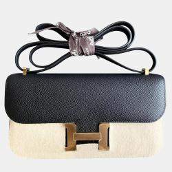 Hermes Black Leather Epsom Constance Elan Shoulder Bag