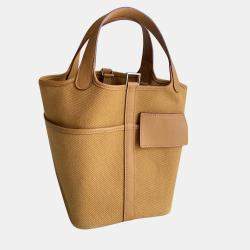 Hermes Sesame Cargo Silver Hardware Picotin 18 Handbag