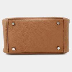 Hermes Gold Taurillon Clemence Leather Lindy Maxi Quadrille Shoulder Bag