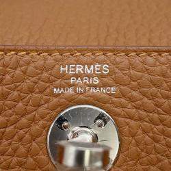 Hermes Gold Taurillon Clemence Leather Lindy Maxi Quadrille Shoulder Bag