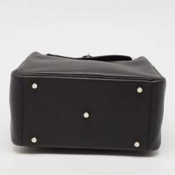 Hermes Noir Taurillon Clemence Leather Palladium Finish Lindy 30 Bag