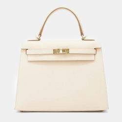 Hermes Craie Epsom Leather Kelly 25 Top Handle Bag