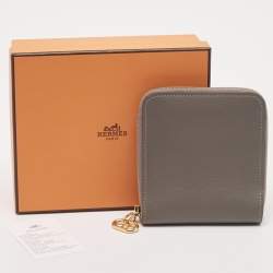 Hermès Gris Meyer Evercolor Leather Zipengo II Chaine d'Ancre Wallet