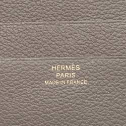 Hermès Gris Meyer Evercolor Leather Zipengo II Chaine d'Ancre Wallet