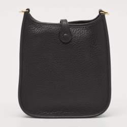 Hermès Noir Taurillon Clemence Leather Evelyne TPM Bag