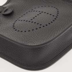 Hermès Noir Taurillon Clemence Leather Evelyne TPM Bag