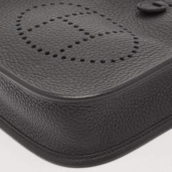 Hermès Noir Taurillon Clemence Leather Evelyne TPM Bag
