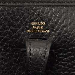 Hermès Noir Taurillon Clemence Leather Evelyne TPM Bag
