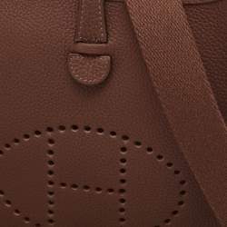 Pre Owned Hermes Cacao Taurillon Maurice Leather Evelyne TPM Bag
