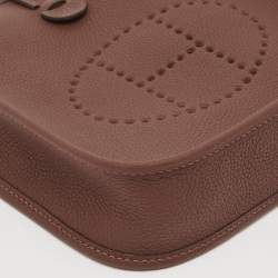 Pre Owned Hermes Cacao Taurillon Maurice Leather Evelyne TPM Bag