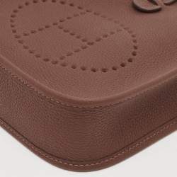Pre Owned Hermes Cacao Taurillon Maurice Leather Evelyne TPM Bag