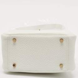 Hermès Blanc Taurillon Clemence Leather Gold Finish Mini Lindy Bag