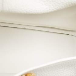 Hermès Blanc Taurillon Clemence Leather Gold Finish Mini Lindy Bag