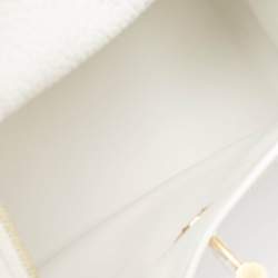 Hermès Blanc Taurillon Clemence Leather Gold Finish Mini Lindy Bag