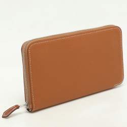 مملوكة مسبقًا Hermès Sesame Epsom Leather Silk'In Classique Long Wallet