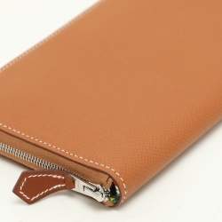 مملوكة مسبقًا Hermès Sesame Epsom Leather Silk'In Classique Long Wallet