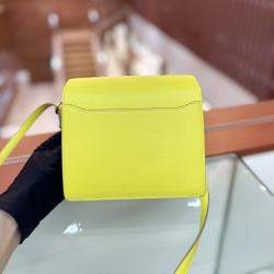 Hermes Lemon Yellow Swift Leather Mini Roulis Shoulder Bag