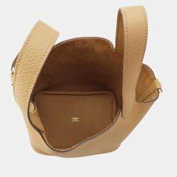 Hermes Biscuit Taurillon Clemence Leather Picotin Lock 18 Tote Bag